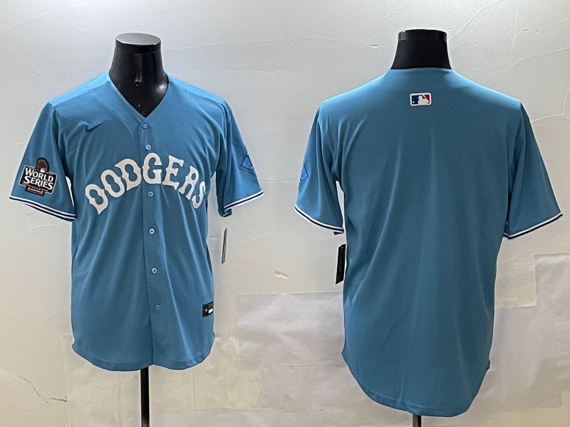 Men Los Angeles Dodgers Blank Light Blue Throwback Game 2025 Nike MLB Jersey style 20->los angeles dodgers->MLB Jersey